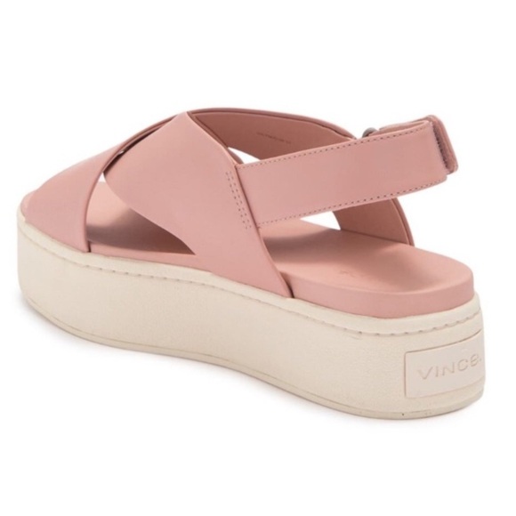 VINCE Weslan Leather Platform Crisscross Velco Strap Sandal Size 9 - Picture 2 of 9